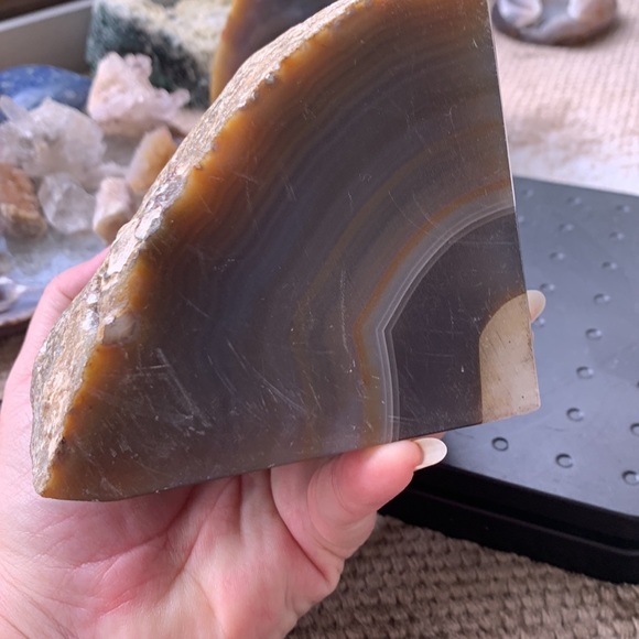CRYSTAL banded agate bookend #1 - Picture 7 of 11